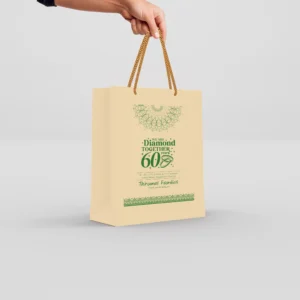 Metallic Paper Return Gift Bags with Golden Rope Handles