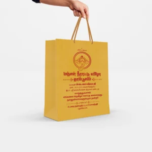 Metallic Paper Return Gift Bags with Golden Rope Handles