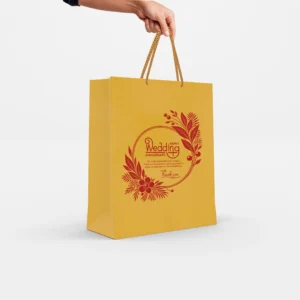 Metallic Paper Return Gift Bags with Golden Rope Handles