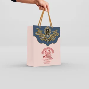 Royal Ganesha Customized Thamboolam Bags with Gold Rope