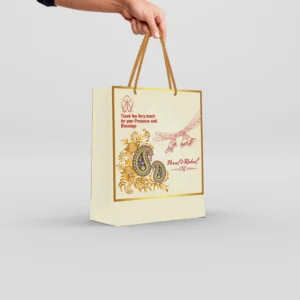 Royal Paisley Wedding Tamboolam Bags with Gold Rope