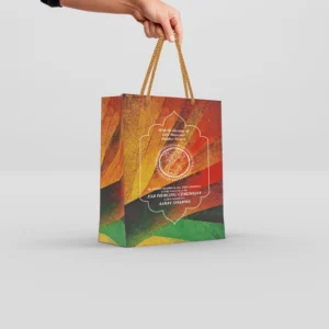 Aura Mosaic Designer Return Gift Paper Bags with Gold Rope